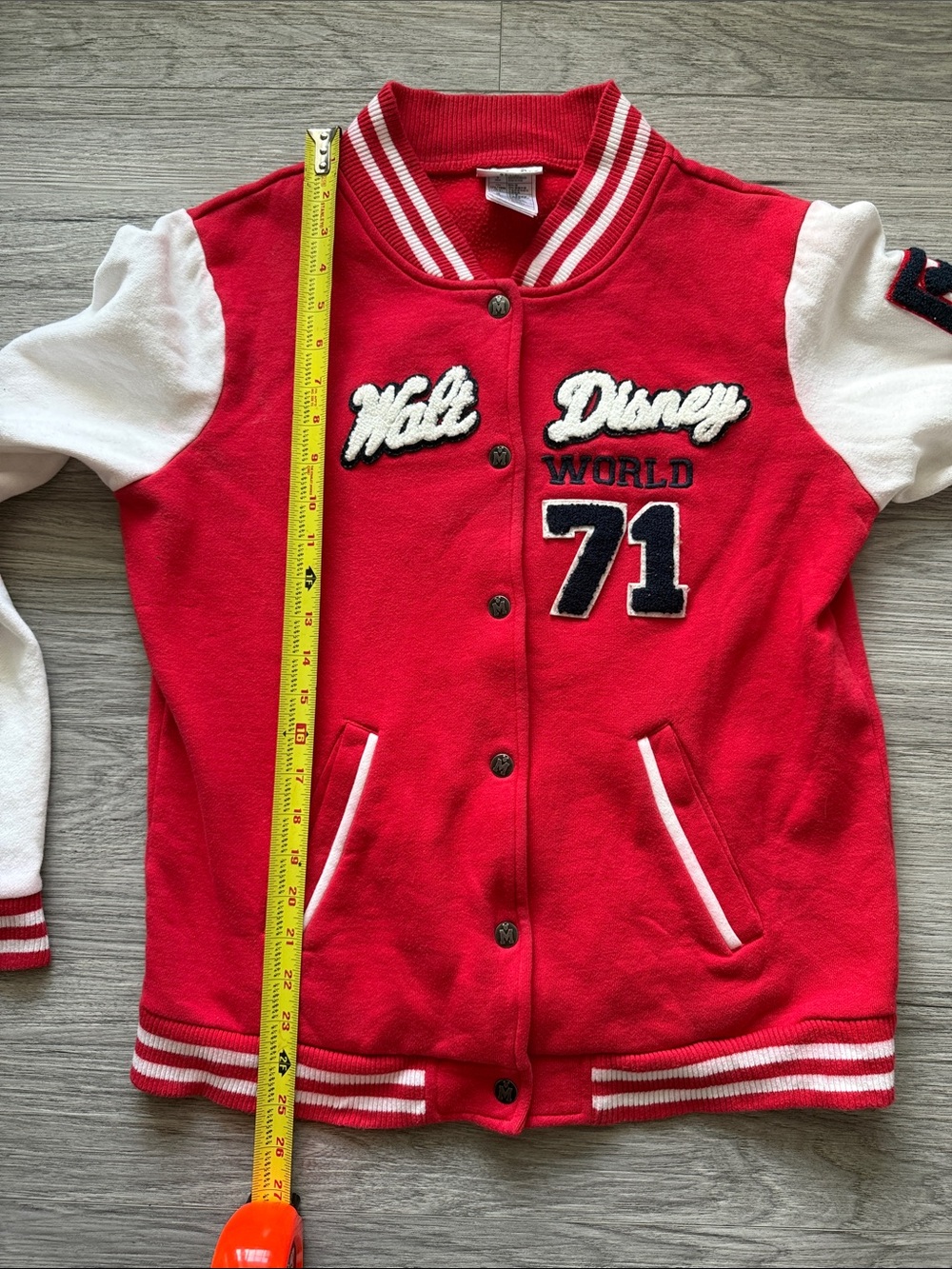 Walt Disney World 71 Red & White Varsity Jacket Size L - Picture 11 of 11